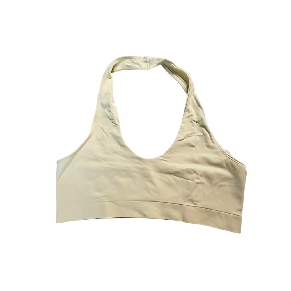 Free People Seamless Beige Halter Bralette Size M/L By Intimately  Nylon/Spandex